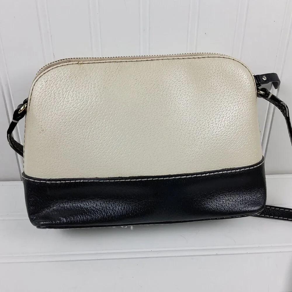 Kate Spade Hanna Berkeley Lane Crossbody Shoulder Handbag Purse Beige Black